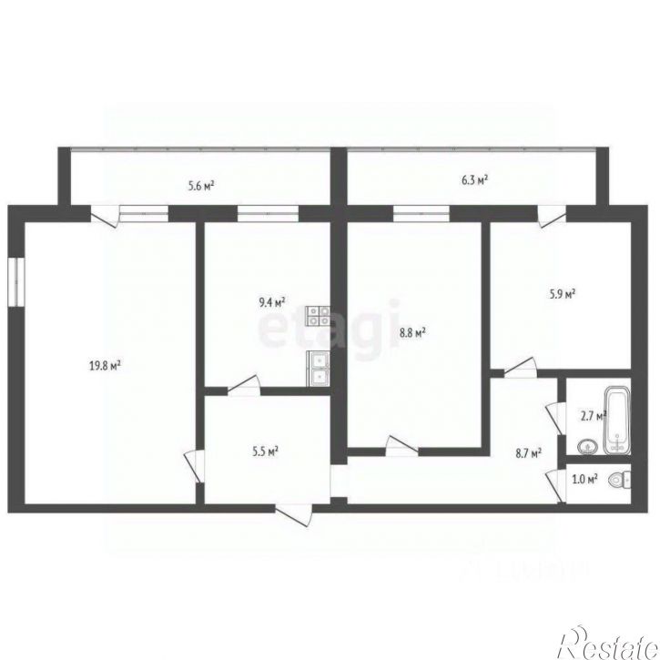 3-комн квартира ул Вятская, 53,  д. 53