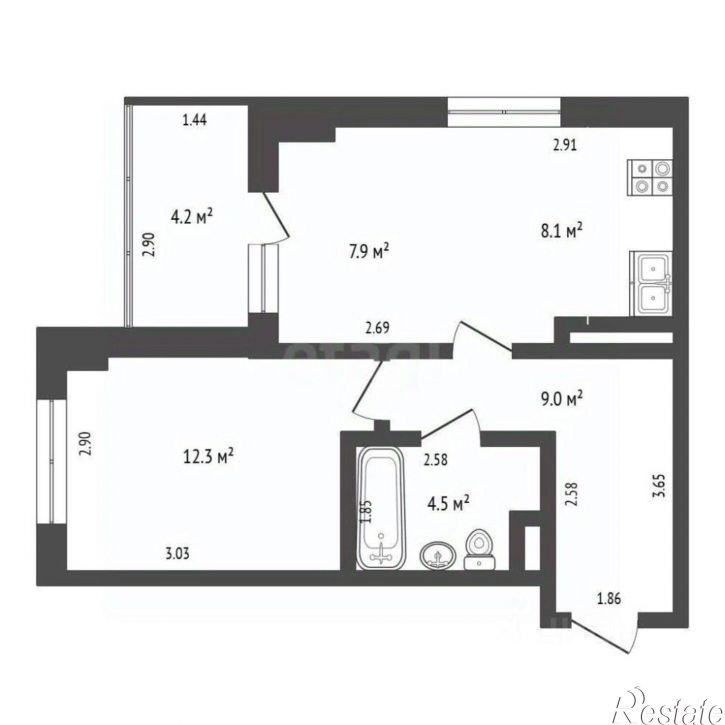 1-комн квартира Доломановский пер, 183/1,  д. 183/1