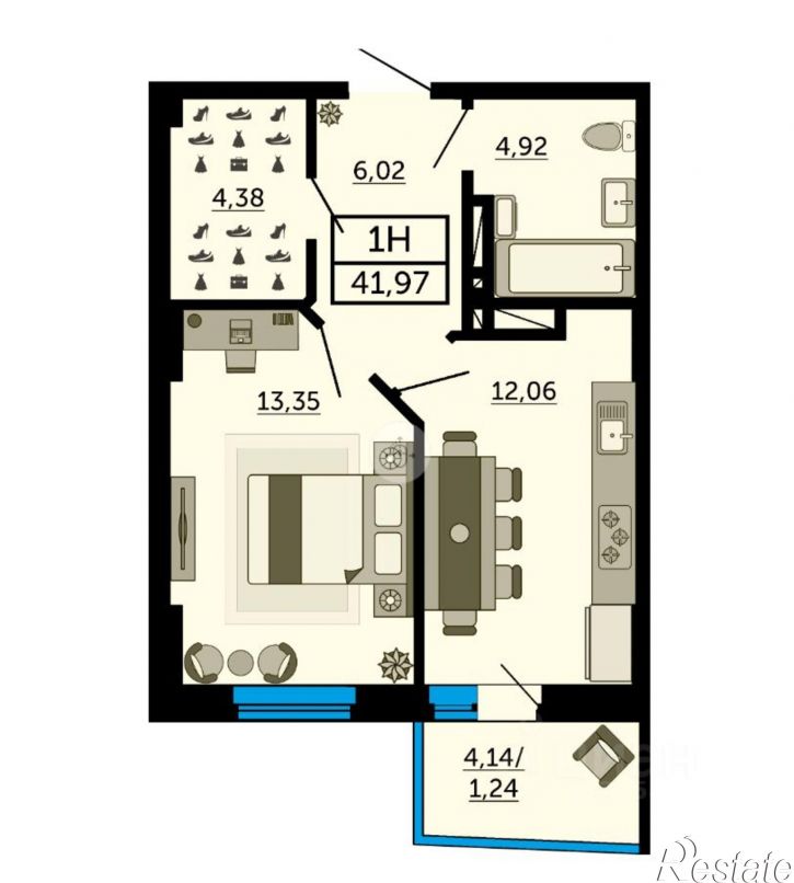 1-комн квартира 23-я линия, 54 с4,  д. 54 с4