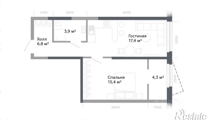 1-комн квартира Красноармейская улица, 94/92,  д. 94/92