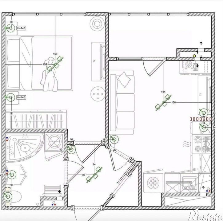 1-комн квартира Левобережная улица, 6/6 с1,  д. 6/6 с1