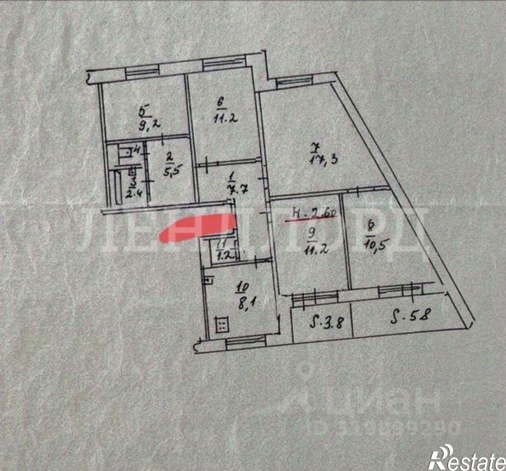 5-комн квартира улица Зорге, 31 к1,  д. 31 к1