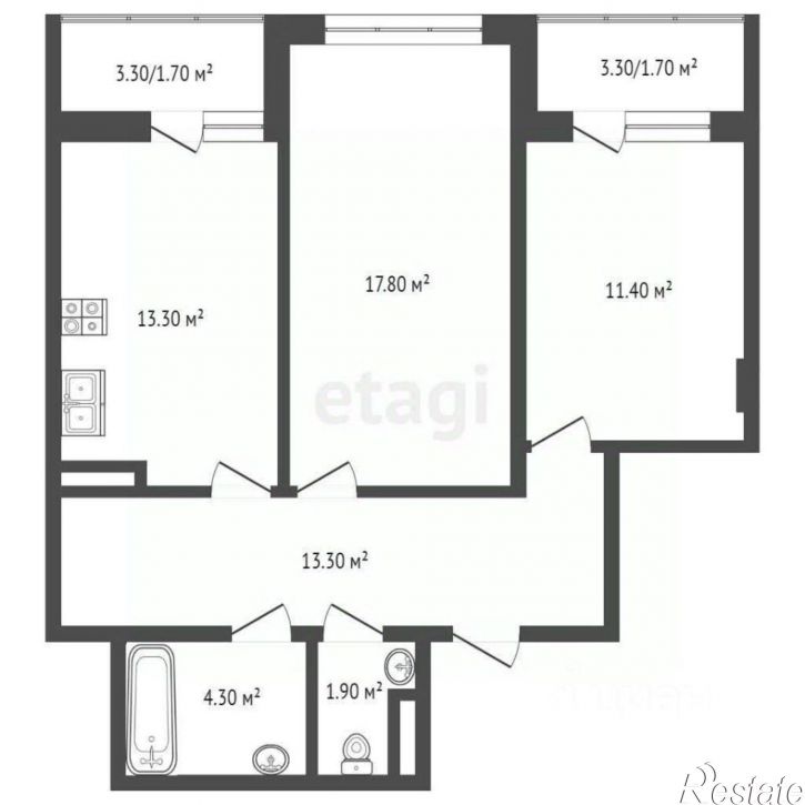 2-комн квартира улица Вересаева, 101/1 с1,  д. 101/1 с1