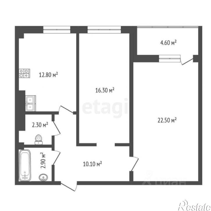 2-комн квартира проспект 40-летия Победы, 63/17 с4,  д. 63/17 с4