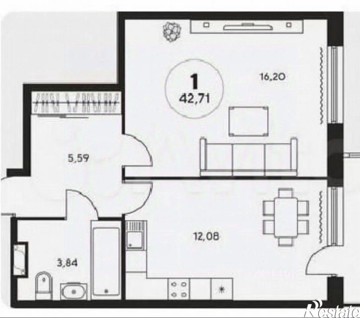 1-комн квартира проспект Сиверса, 30,  д. 30