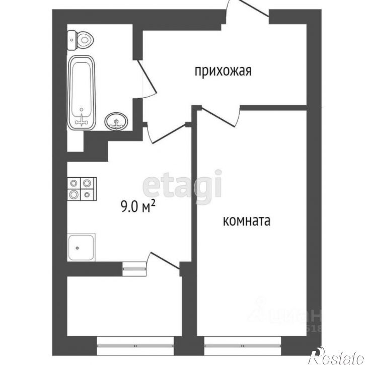 1-комн квартира Привокзальная улица, 2 кА,  д. 2 кА