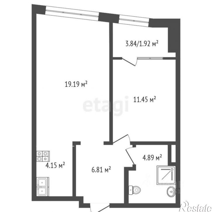 1-комн квартира Береговая улица, 6,  д. 6