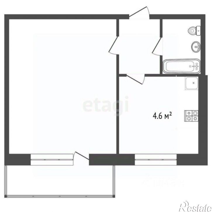 1-комн квартира улица Беляева, 26 к1,  д. 26 к1