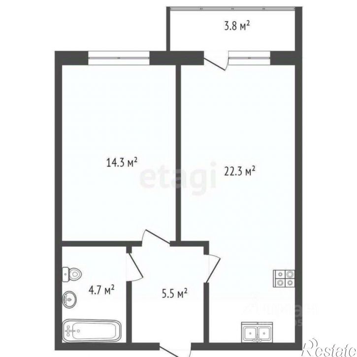 1-комн квартира Берберовская улица, 30,  д. 30