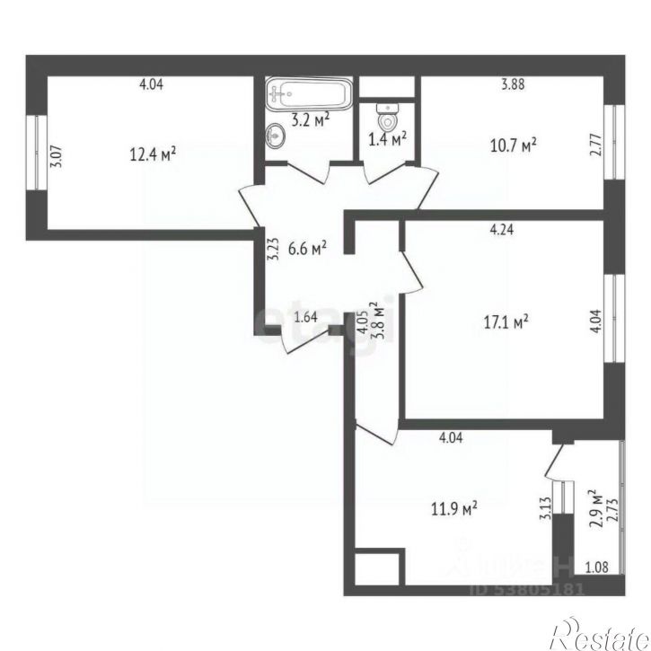 3-комн квартира улица Жданова, 23,  д. 23