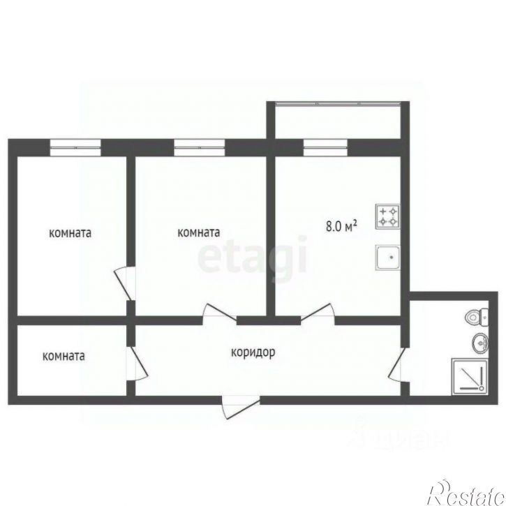 3-комн квартира улица Шаповалова, 1Г с2,  д. 1Г с2