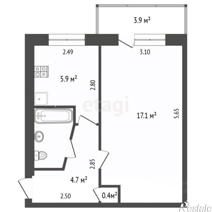 1-комн квартира улица Андрея Сладкова, 85 к2,  д. 85 к2