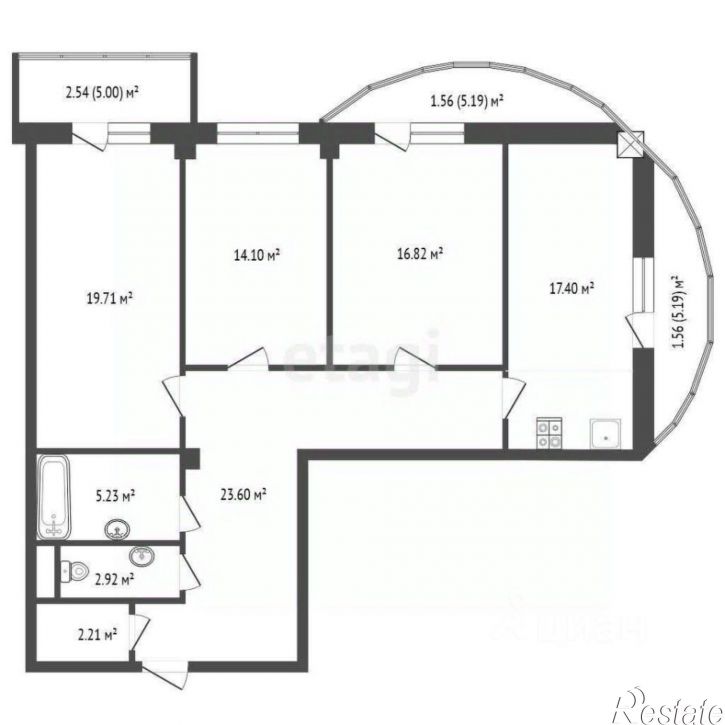 3-комн квартира