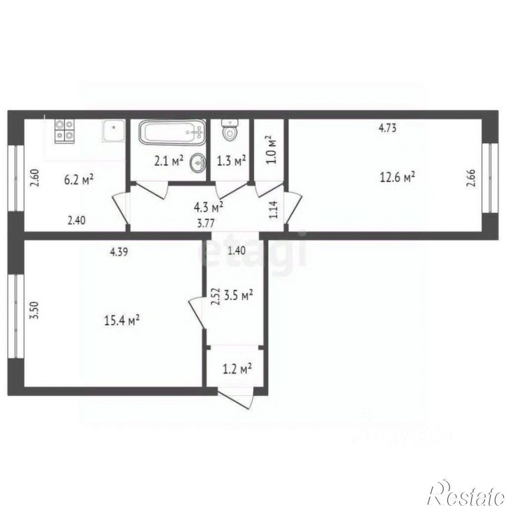 2-комн квартира Забайкальский переулок, 5 к2,  д. 5 к2