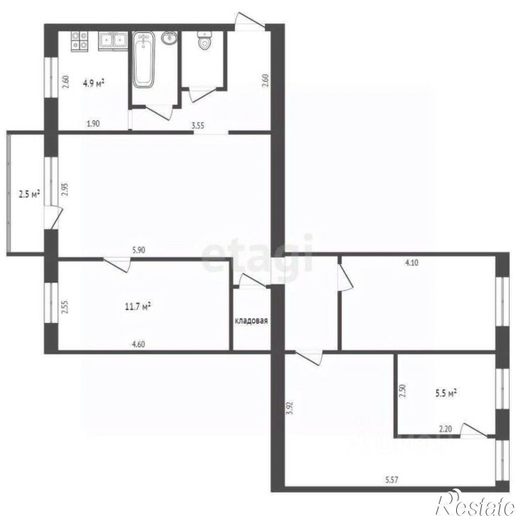 5-комн квартира Халтуринский переулок, 212,  д. 212