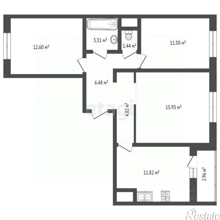 3-комн квартира улица 26-го Июня, 20Б,  д. 20Б