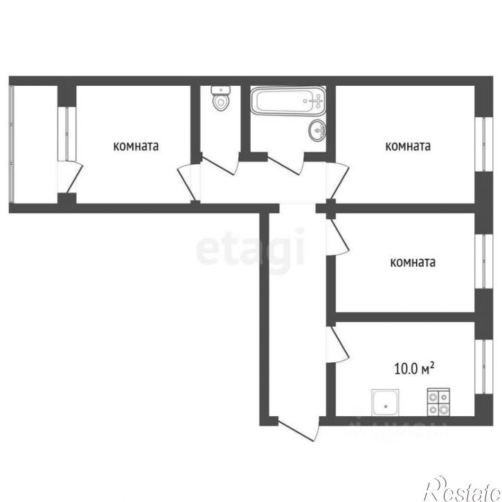 3-комн квартира