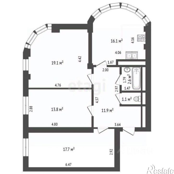 3-комн квартира