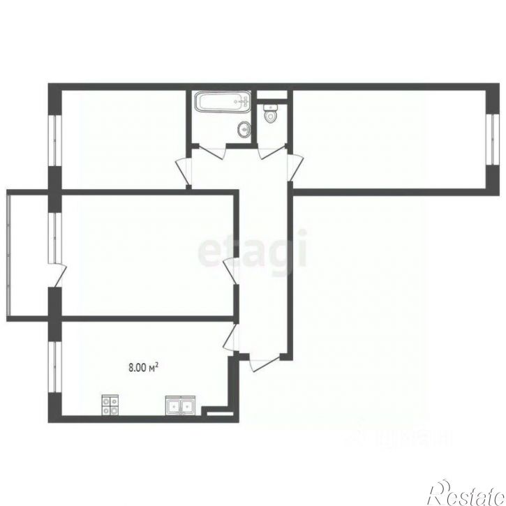 3-комн квартира