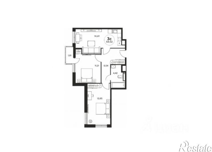 2-комн квартира Ростов-на-Дону г., Октябрьский