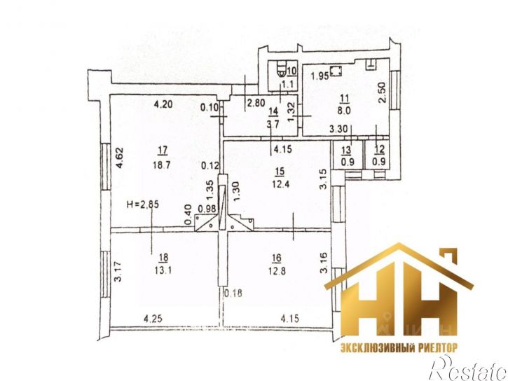 4-комн квартира Верхненольная улица, 39,  д. 39
