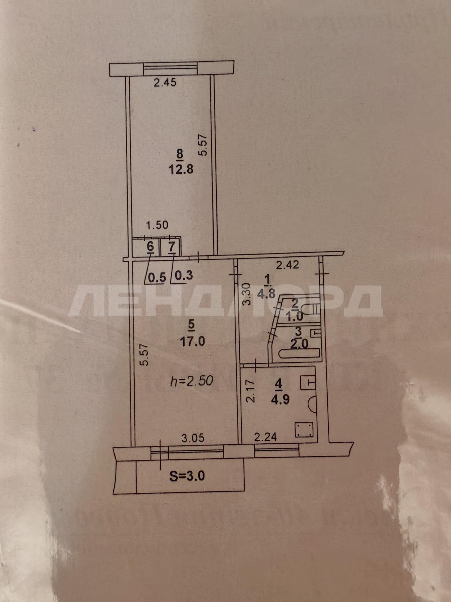Купить квартиру за 4 300 000 рублей на проспект 40-летия Победы, 73/6