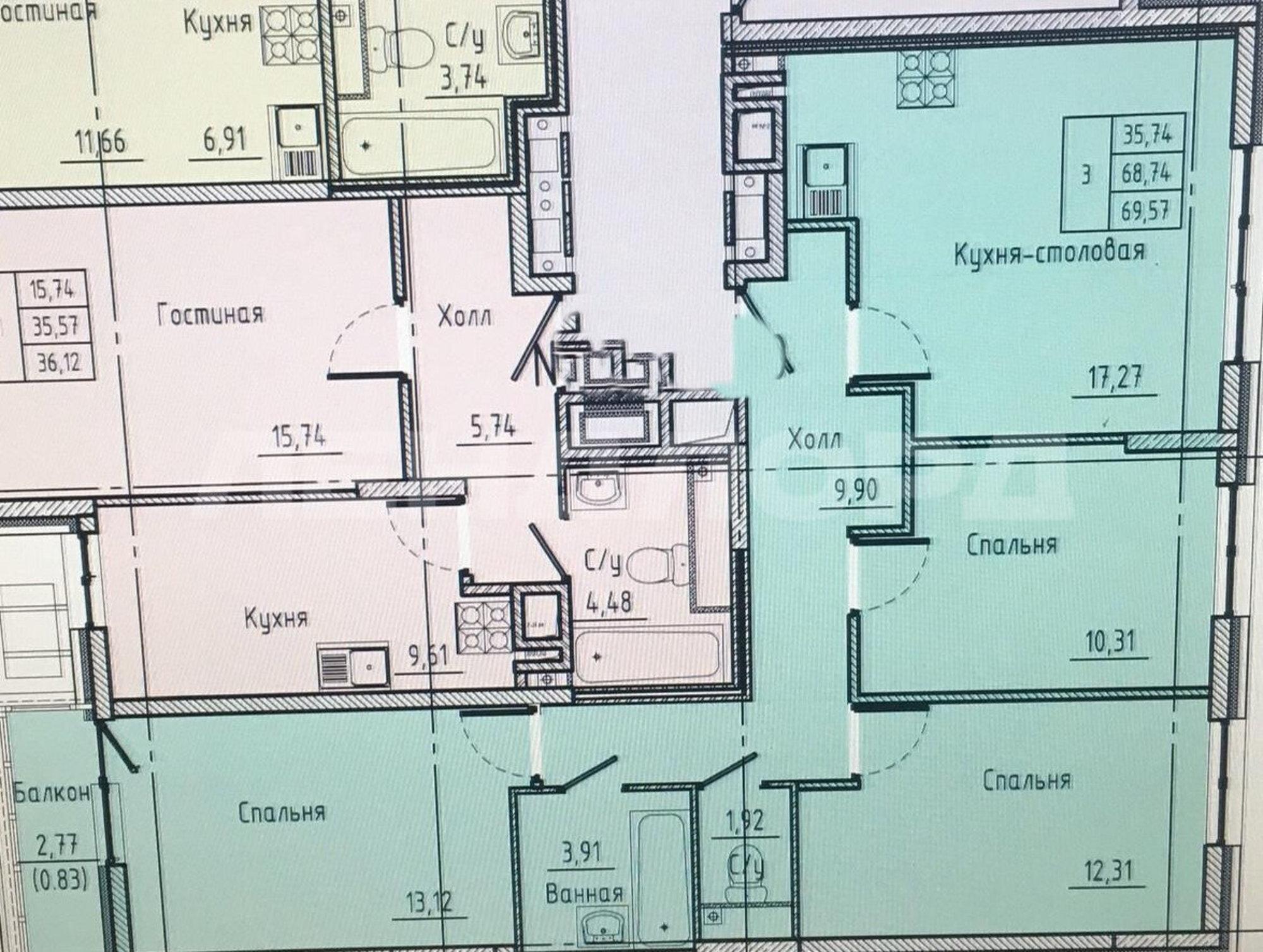 Купить квартиру за 13 000 000 рублей на улица Нансена, 109/5