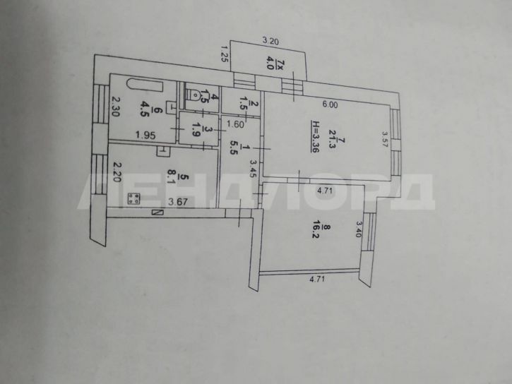 2-комн квартира Верхненольная улица, 5