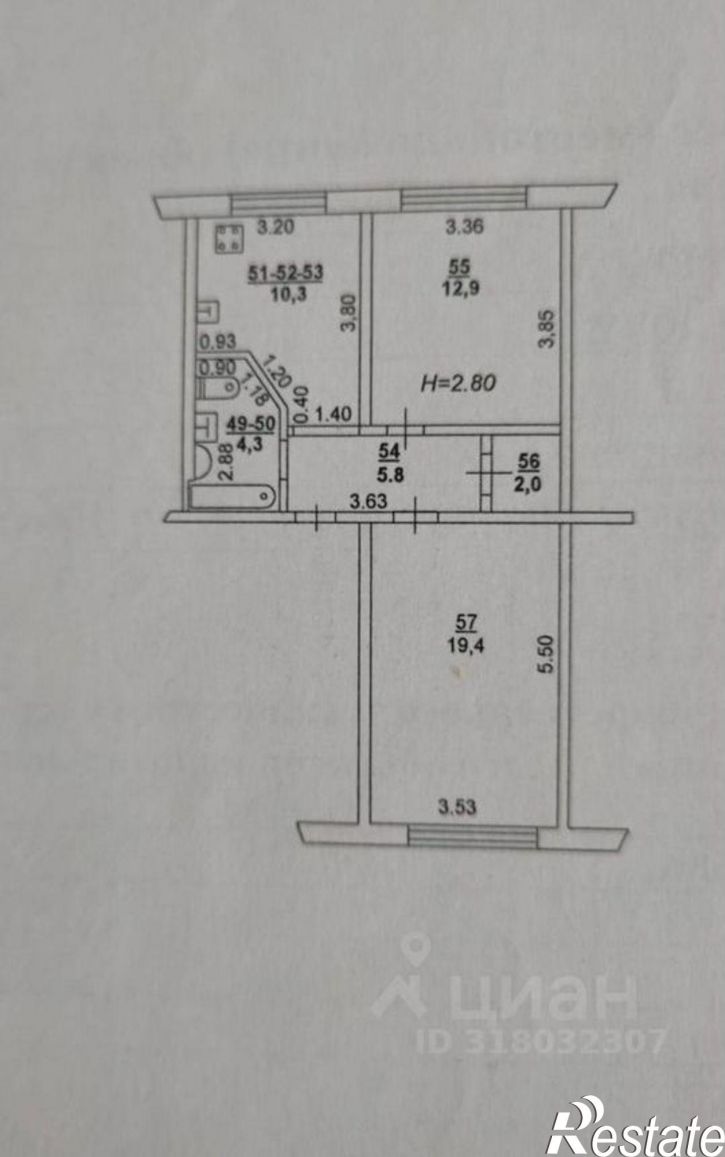 2-комн квартира улица Юфимцева, 9/1,  д. 9/1