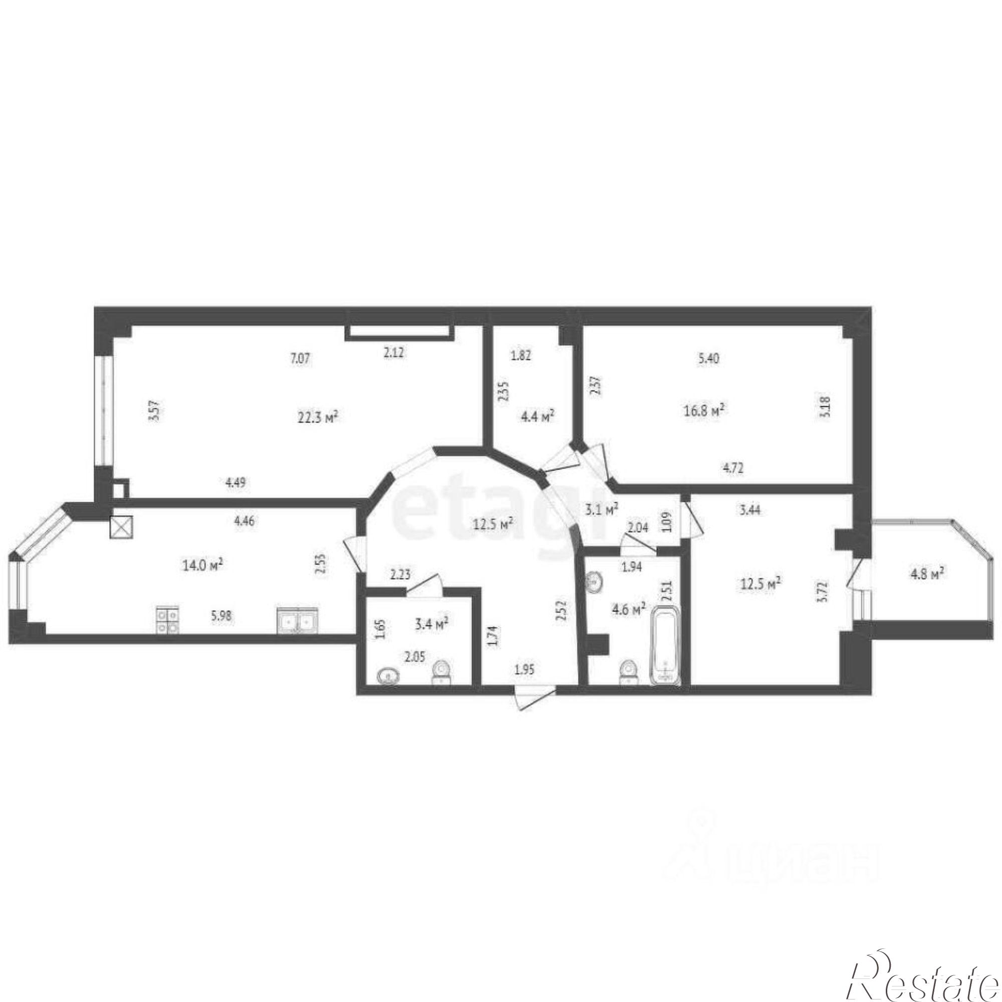 Купить квартиру за 15 500 000 рублей на улица Максима Горького, 15