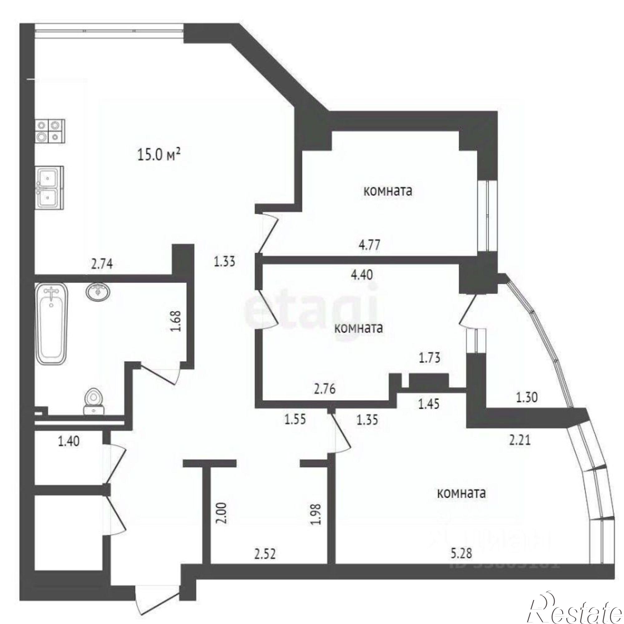 Купить квартиру за 32 000 000 рублей на улица Суворова, 91-101