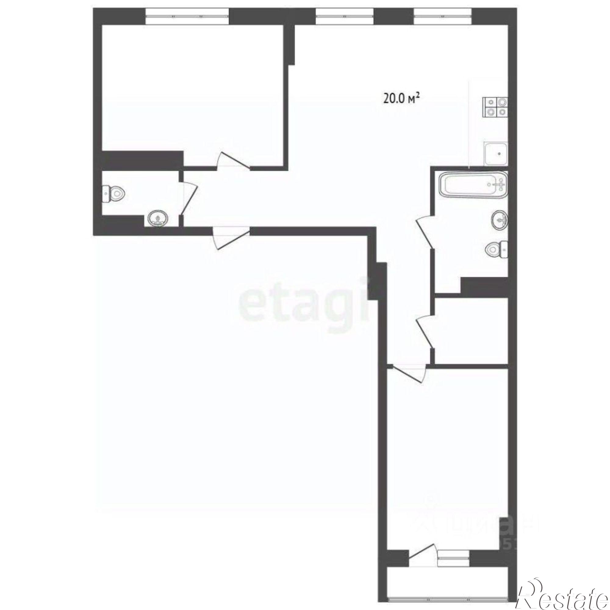 Купить квартиру за 15 700 000 рублей на Ашхабадский пер, 2/46