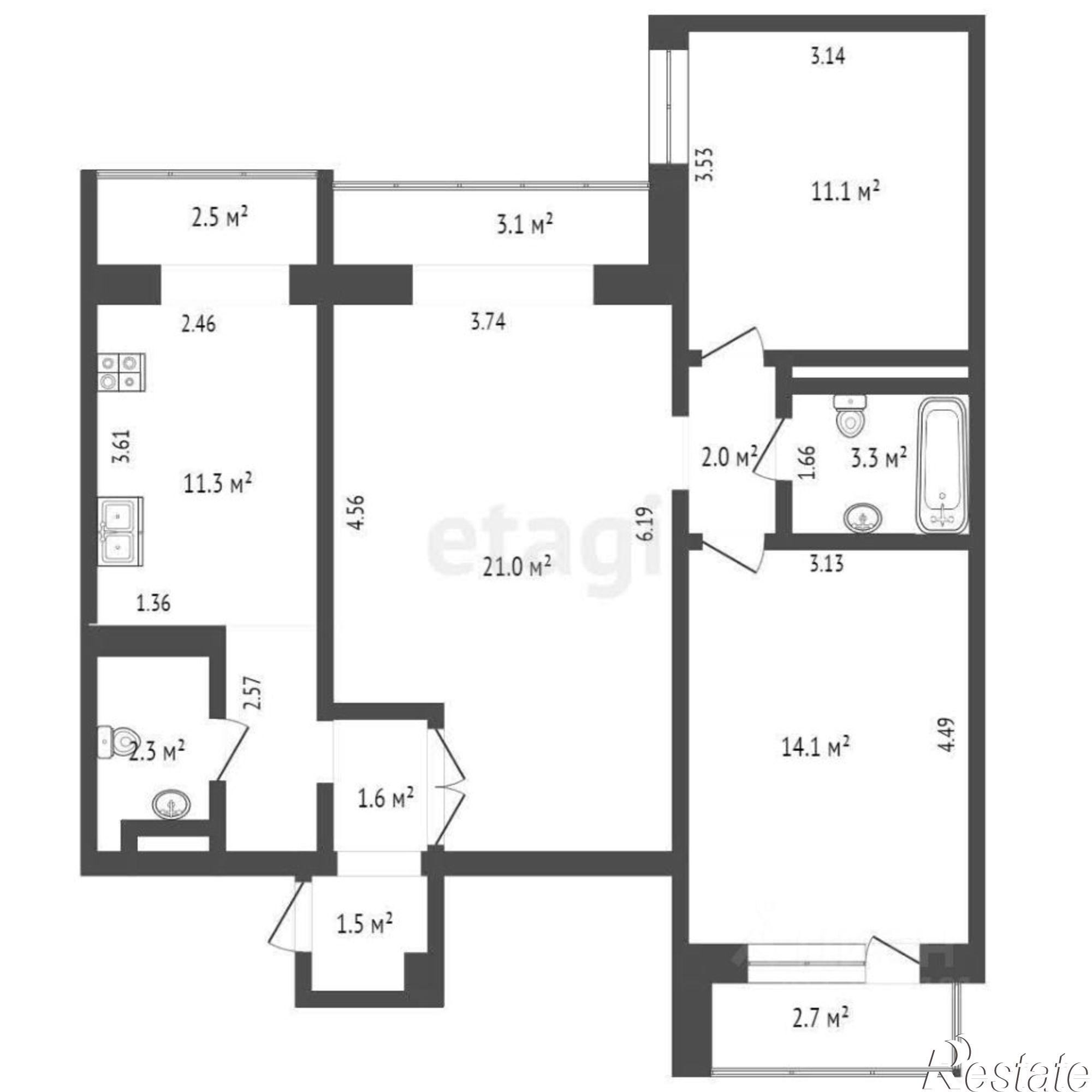 Купить квартиру за 8 700 000 рублей на улица Малюгиной, 284