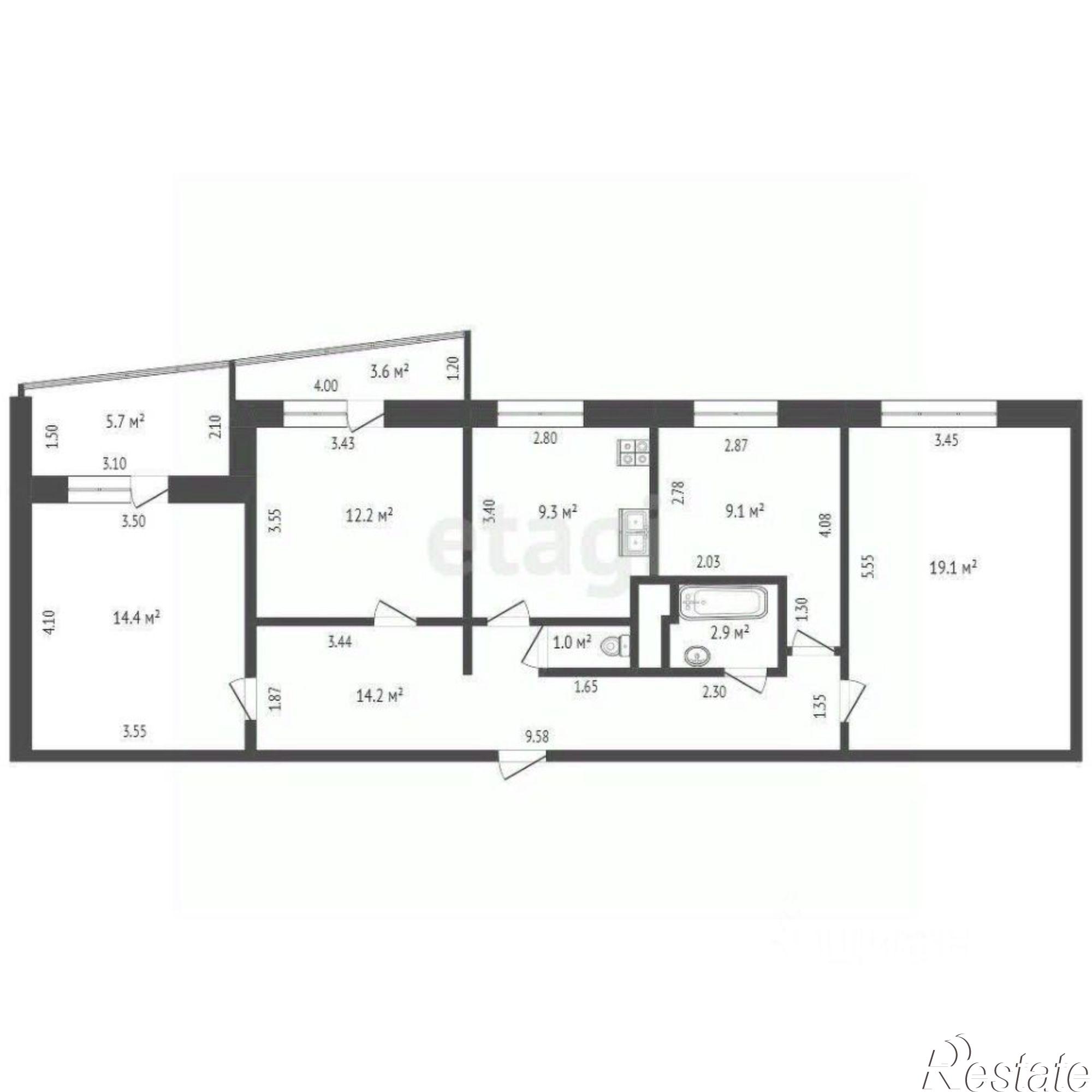 Купить квартиру за 7 644 000 рублей на ул 2-я Краснодарская, 145/5
