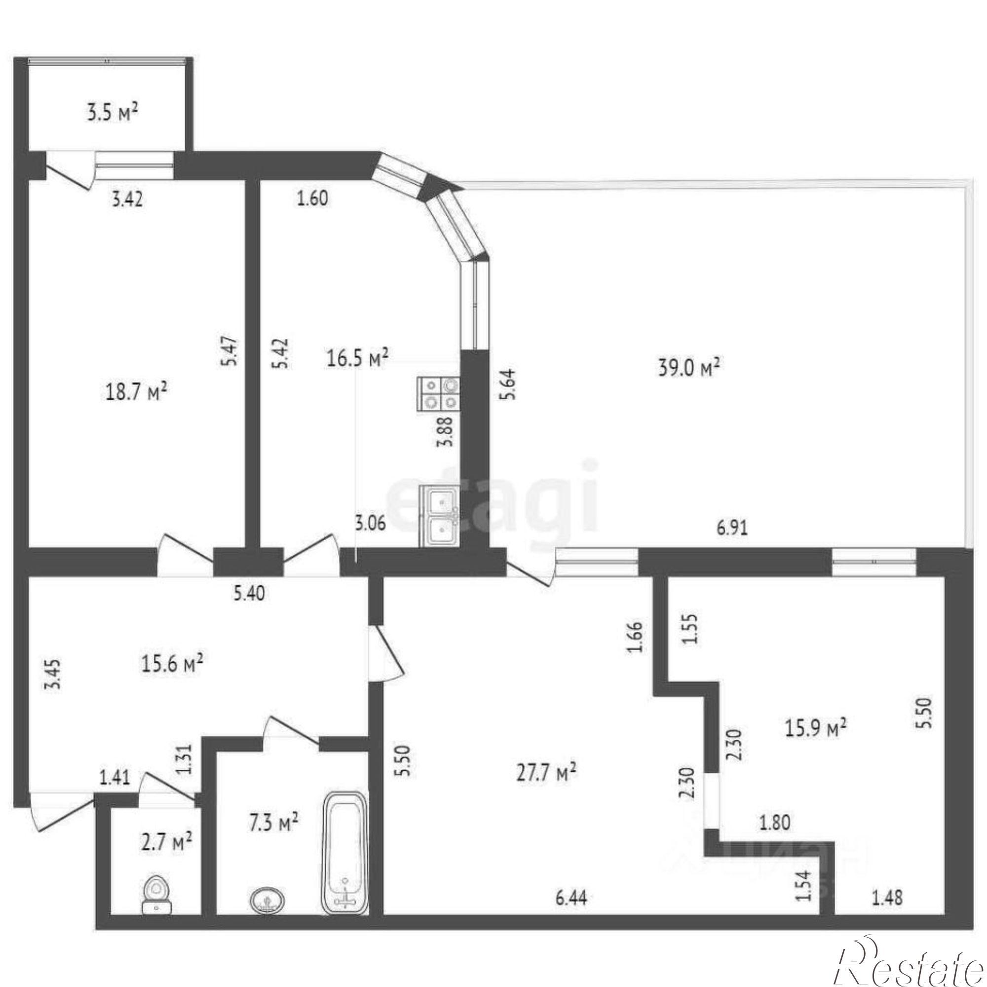 Купить квартиру за 20 500 000 рублей на ул Донская, 12