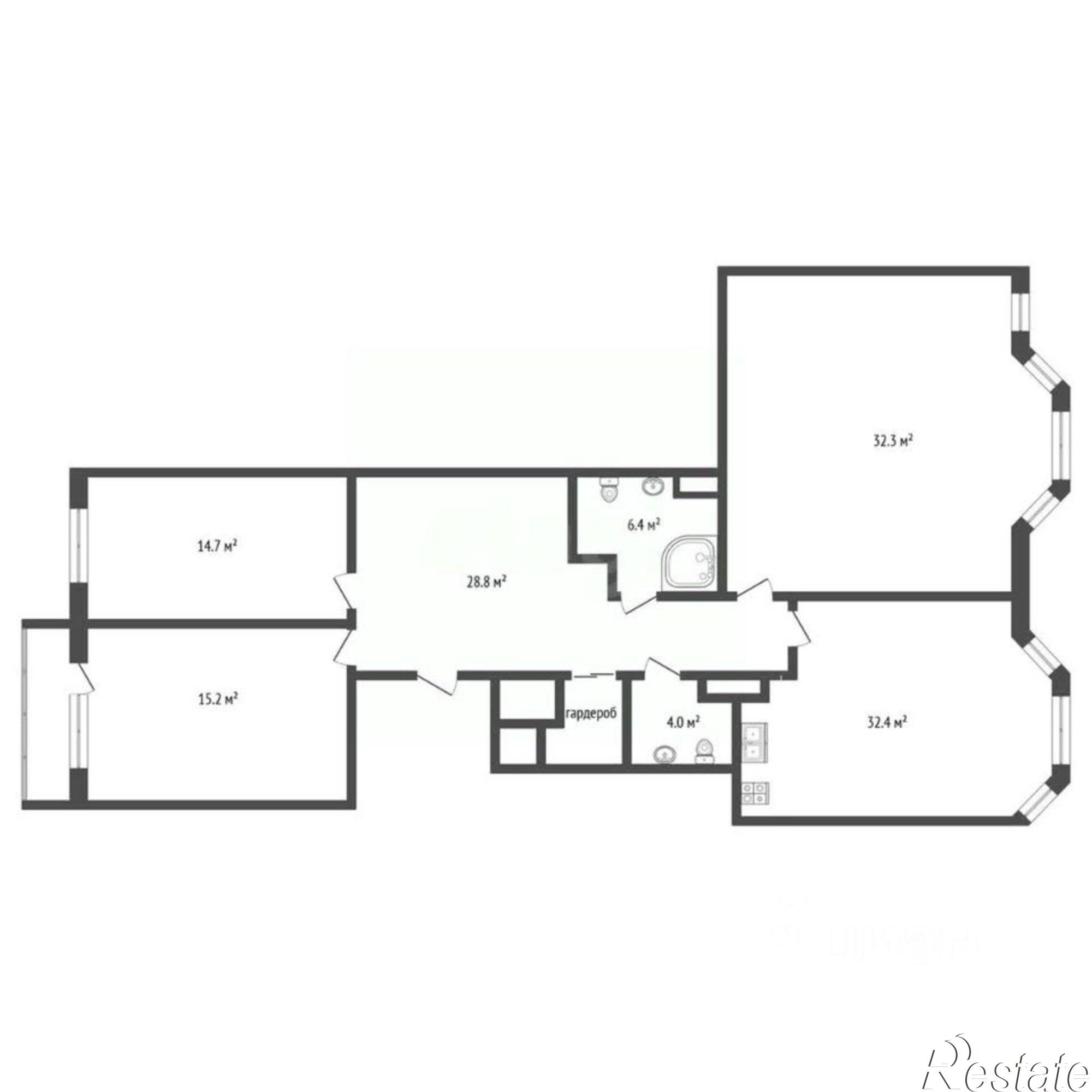 Купить квартиру за 25 000 000 рублей на Гвардейский пер, 13А