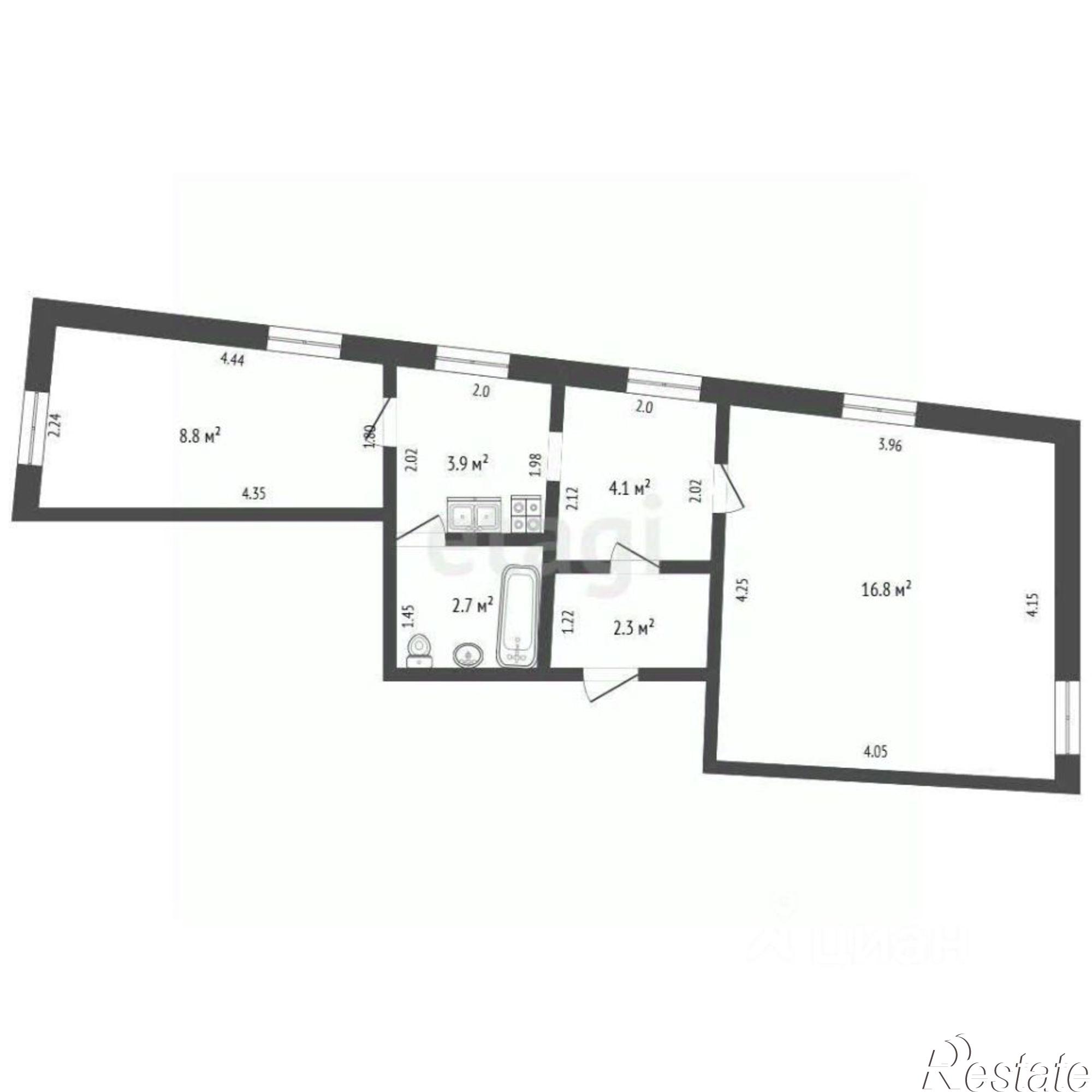 Купить квартиру за 4 300 000 рублей на переулок Островского, 115