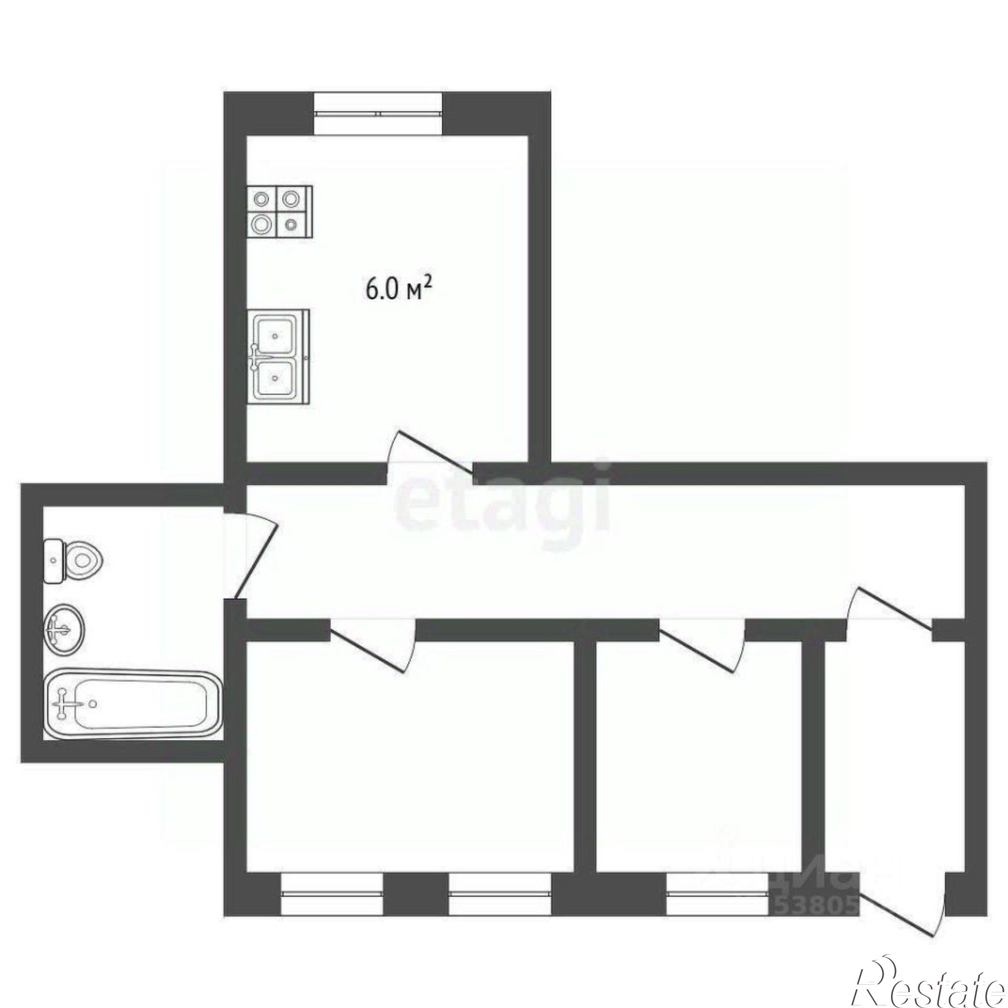 Купить квартиру за 2 540 000 рублей на улица Седова, 40