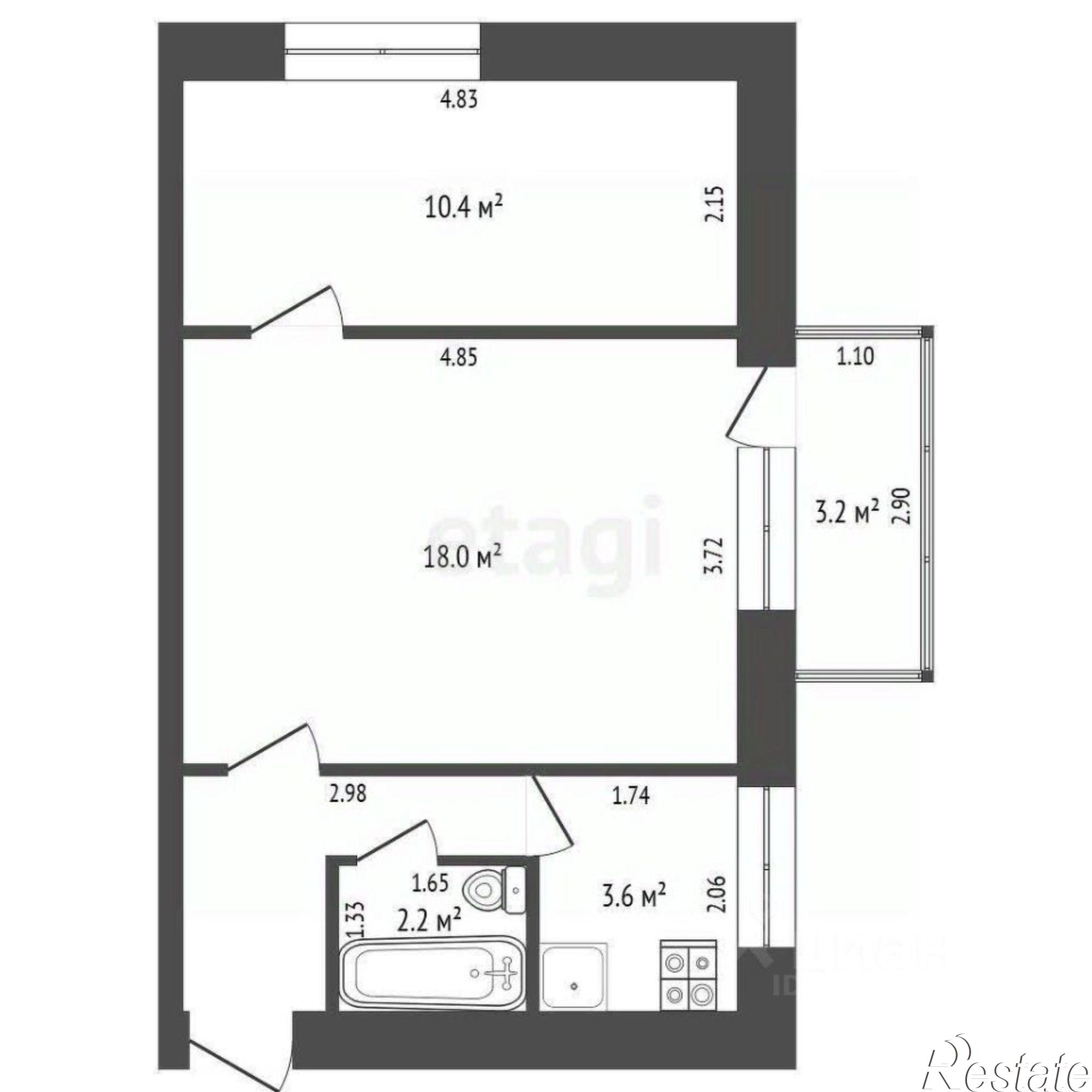Купить квартиру за 3 750 000 рублей на ул 1-я Краснодарская, 86/4