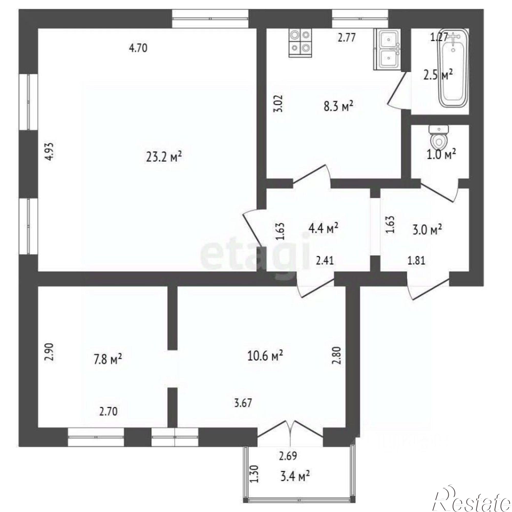 Купить квартиру за 6 300 000 рублей на Темерницкая улица, 93/33