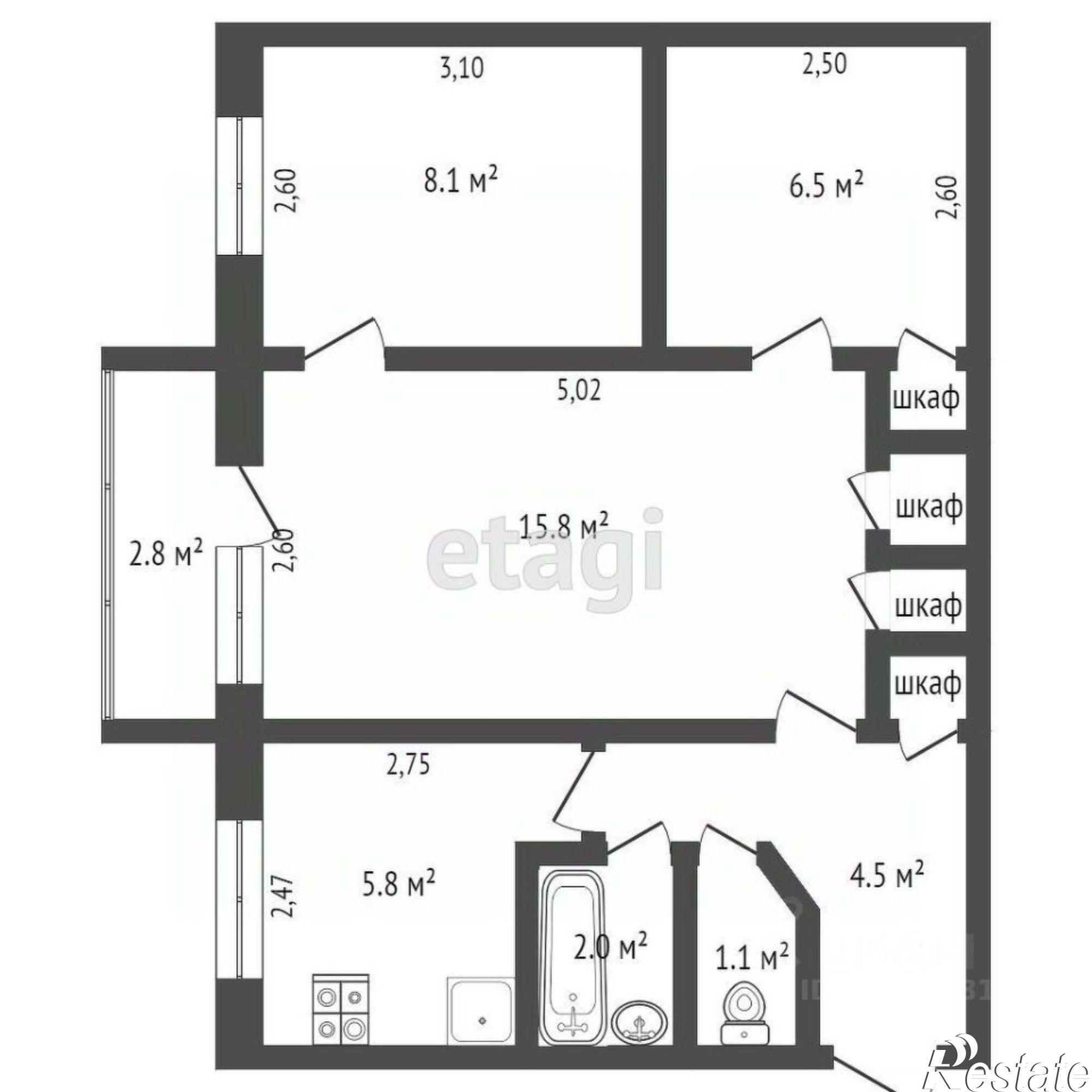 Купить квартиру за 6 100 000 рублей на Лермонтовская улица, 131Б
