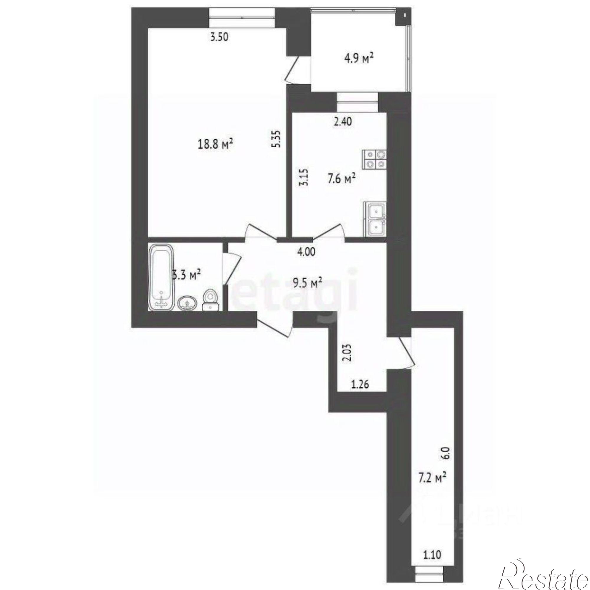 Купить квартиру за 5 096 000 рублей на ул Футбольная, 8