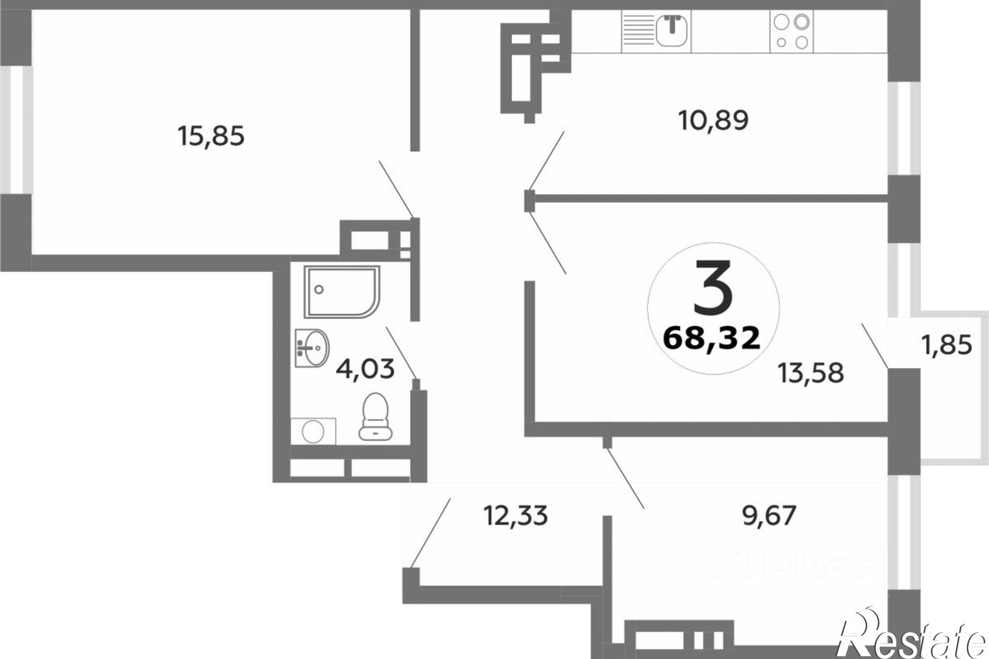 Купить квартиру за 8 890 000 рублей на Таврическая улица, 4