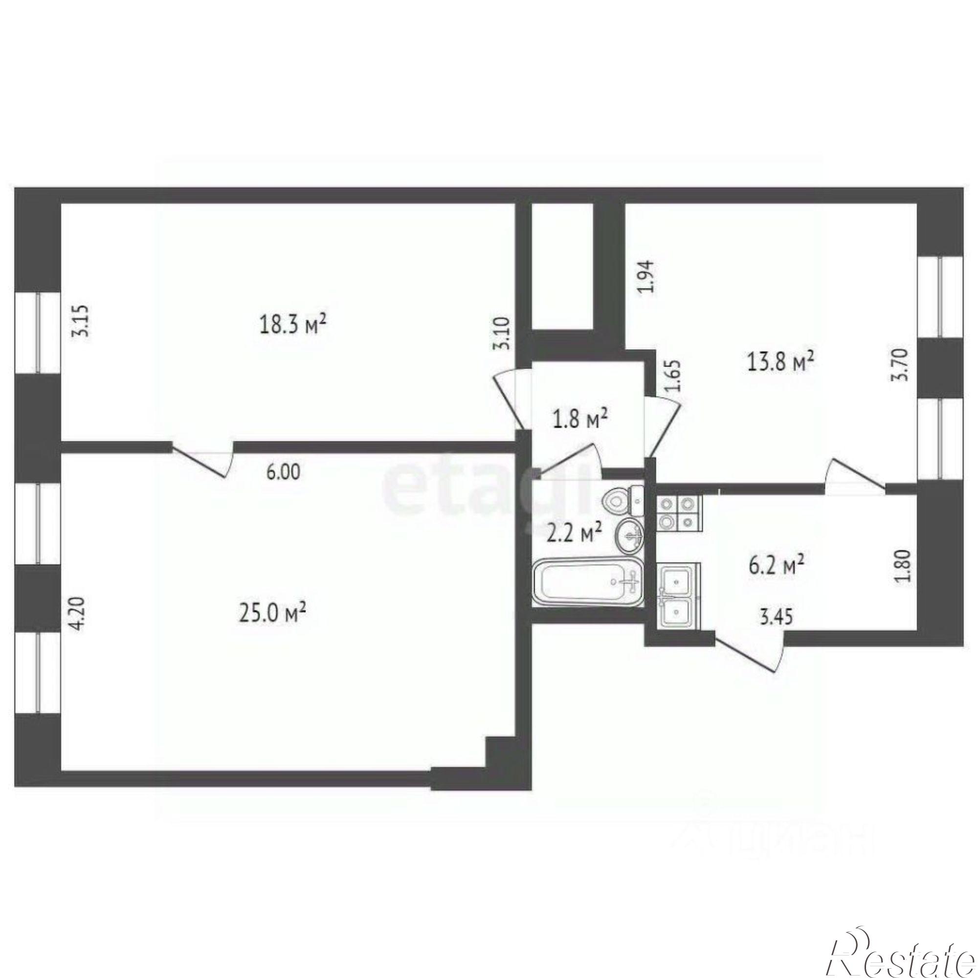 Купить квартиру за 4 312 000 рублей на Кольцовский переулок, 4