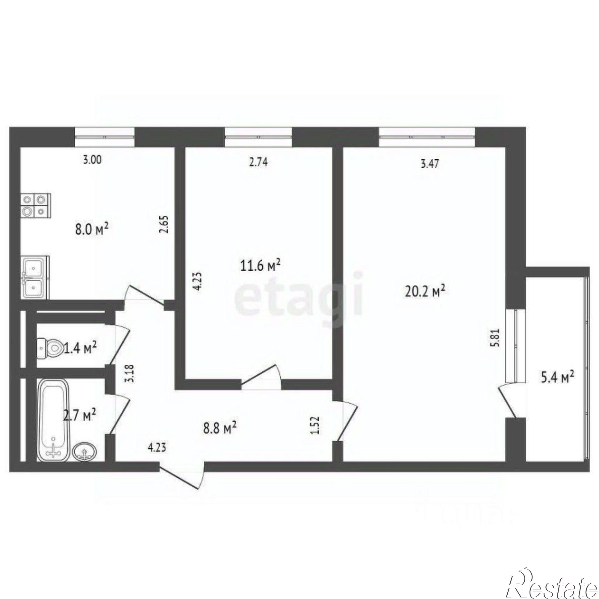 Купить квартиру за 6 200 000 рублей на ул Мильчакова, 3