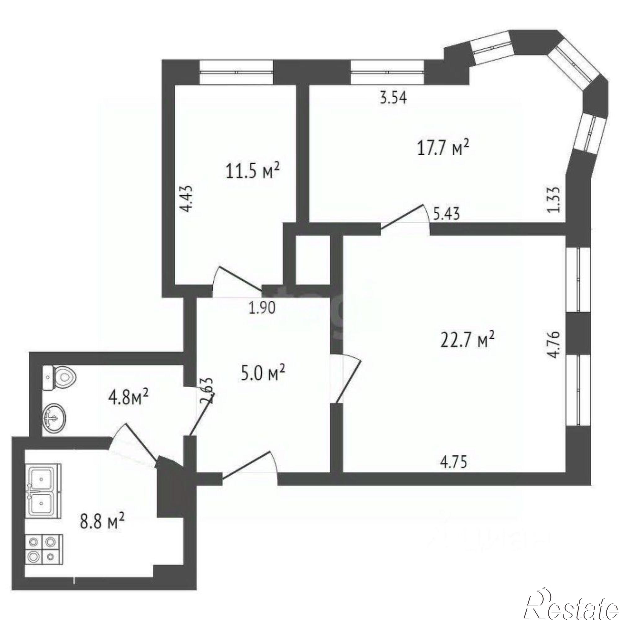 Купить квартиру за 32 000 000 рублей на Социалистическая улица, 105