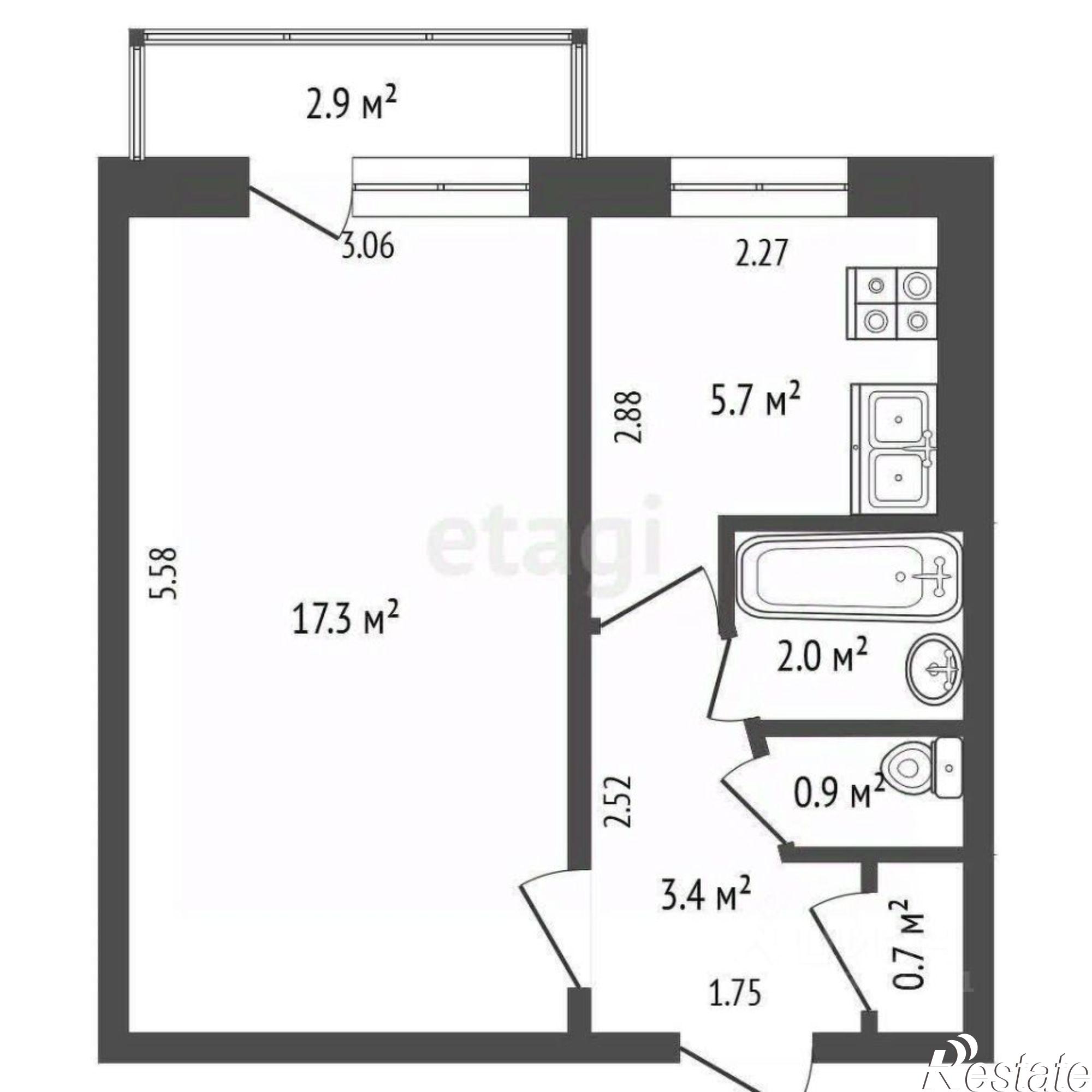 Купить квартиру за 2 842 000 рублей на улица Туполева, 12