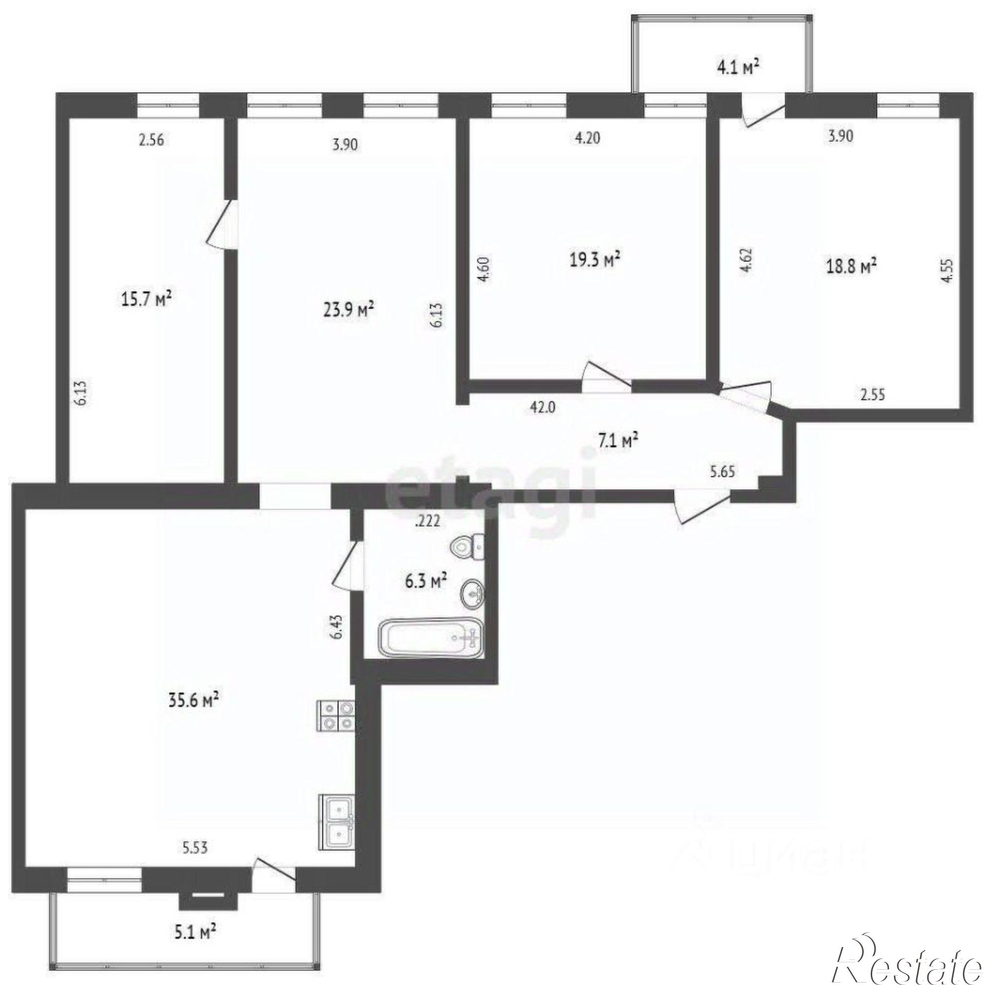 Купить квартиру за 17 000 000 рублей на ул Тургеневская, 53/16