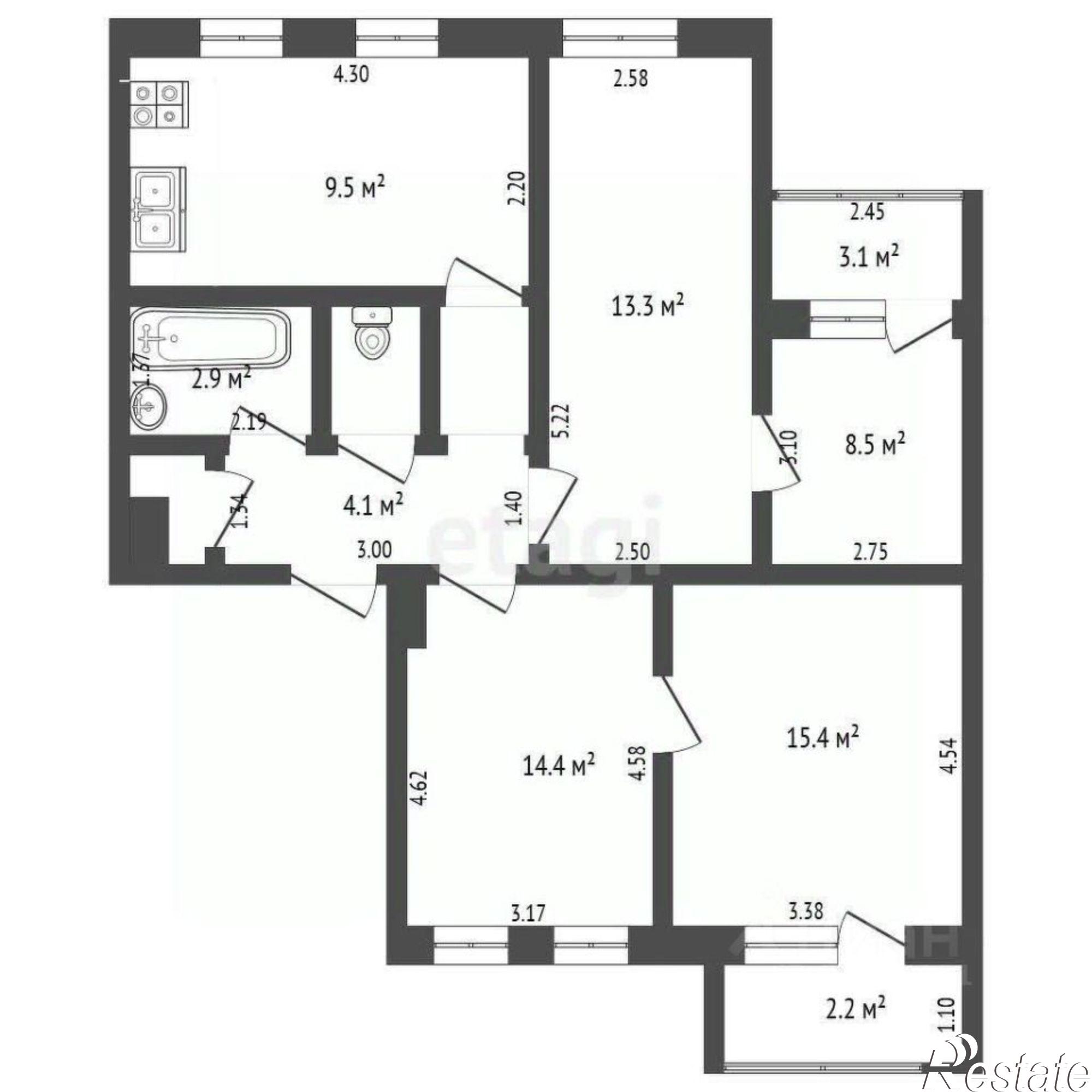 Купить квартиру за 8 200 000 рублей на Будённовский проспект, 51