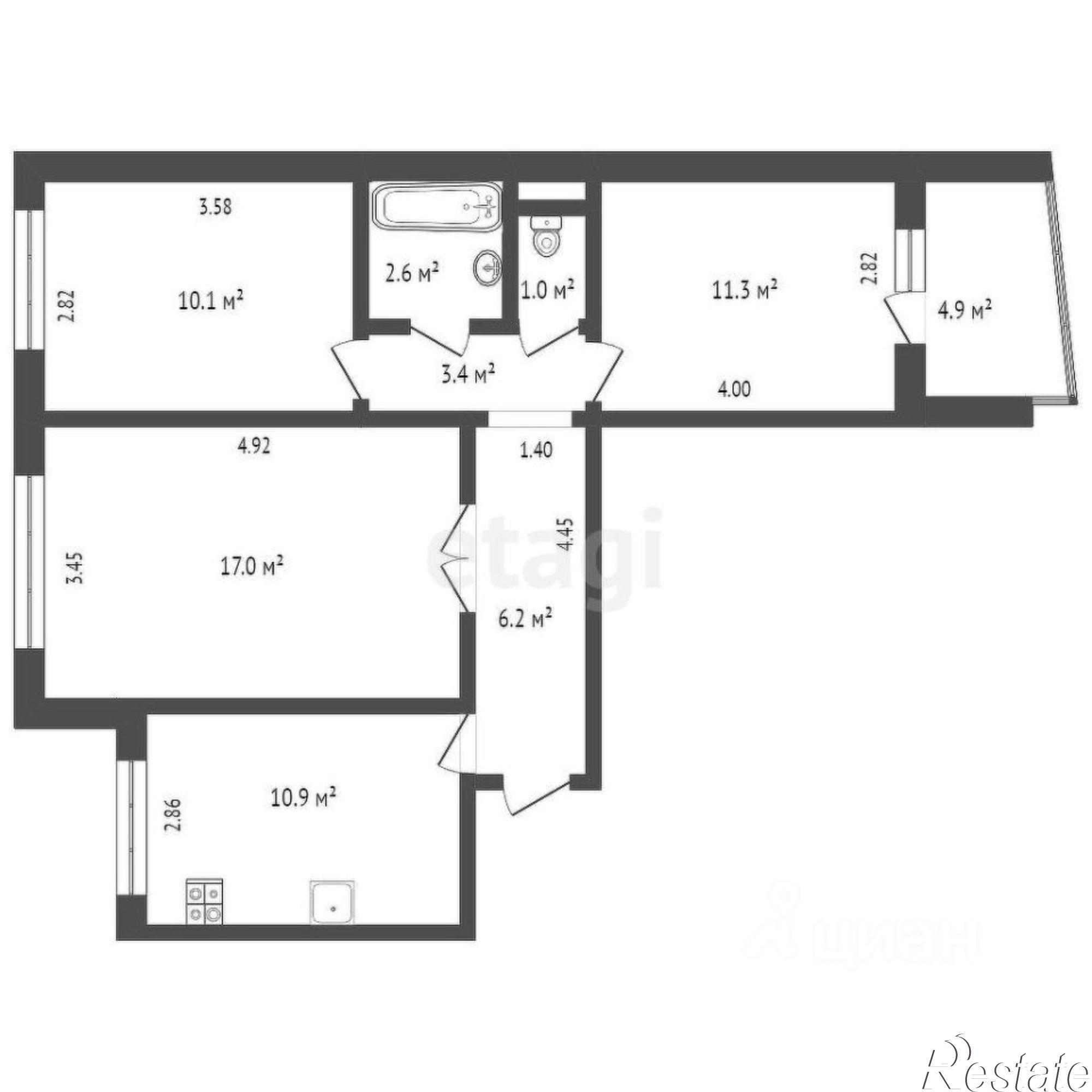 Купить квартиру за 7 300 000 рублей на Коммунистический пр-кт, 27А